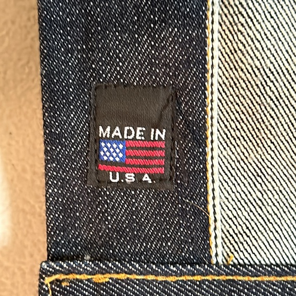 ⭐️ BRAVE STAR ⭐️ Ironside Selvedge DENIM Jacket Work Trucker Biker MADE IN USA - Picture 2 of 14